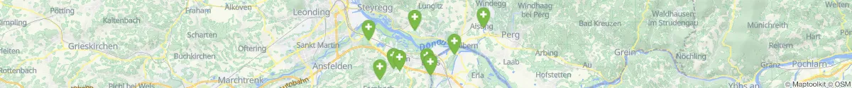 Kartenansicht für Apotheken-Notdienste in der Nähe von Langenstein (Perg, Oberösterreich)